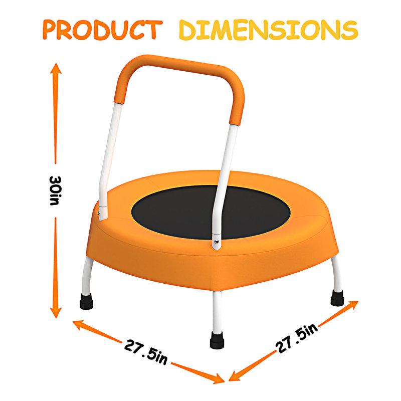28Inch Toddler Trampoline For Kids 1 Year Plus With Handle