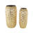 Braseby Metal Tall Decorative Gold Vase with Grooved Patterns Set-1697063650