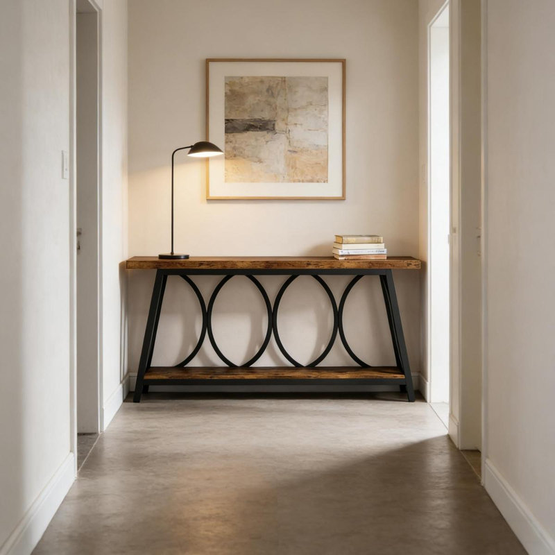 Table de couloir, console rétro, table de canapé robuste, Brun rustique