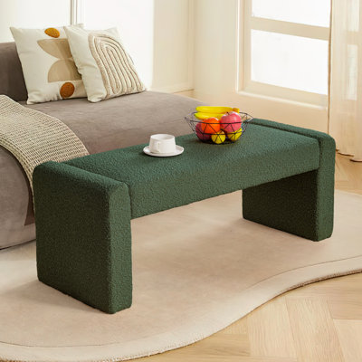 47" Boucle Upholstered Bench