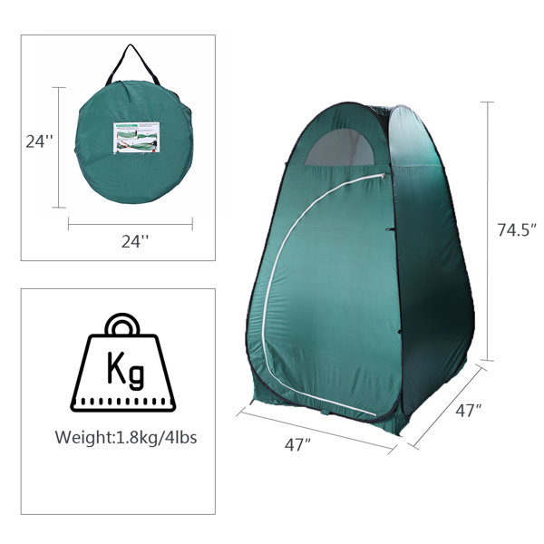 Pop Up Pod - Privacy Shower Tent, Dressing Room, or Portable Toilet Stall  with Carry Bag for Camping, Beach, or Tailgate by Wakeman Outdoors