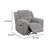 Gilo Manual Glider Recliner Armchair, 46 Inch Light Gray, Pillow Top