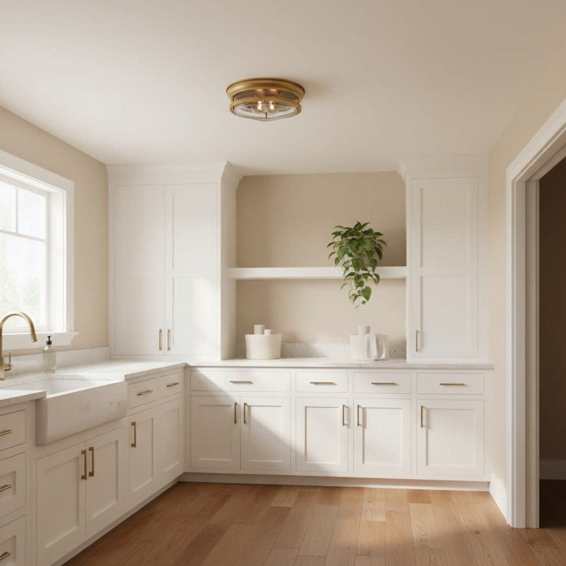 Hadley Two-Light Flush Mount Ceiling Light, Brushed Bronze, Incandescent, Clear