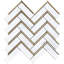 Natural Bianco 1" x 3" Marble Chevron Mosaic Wall Tile-67857339