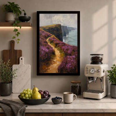 Heather Path to Cliffs Coastal - Wrapped Canvas