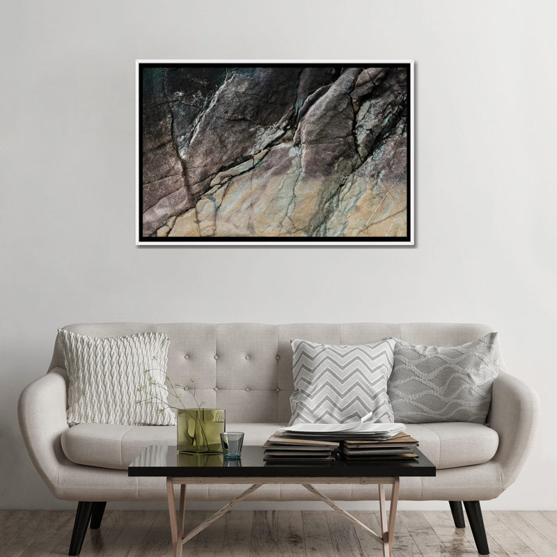 Minéral symphonie - reproduction d'art murale - toile encadrée, 32" x 48", Framed Canvas, White