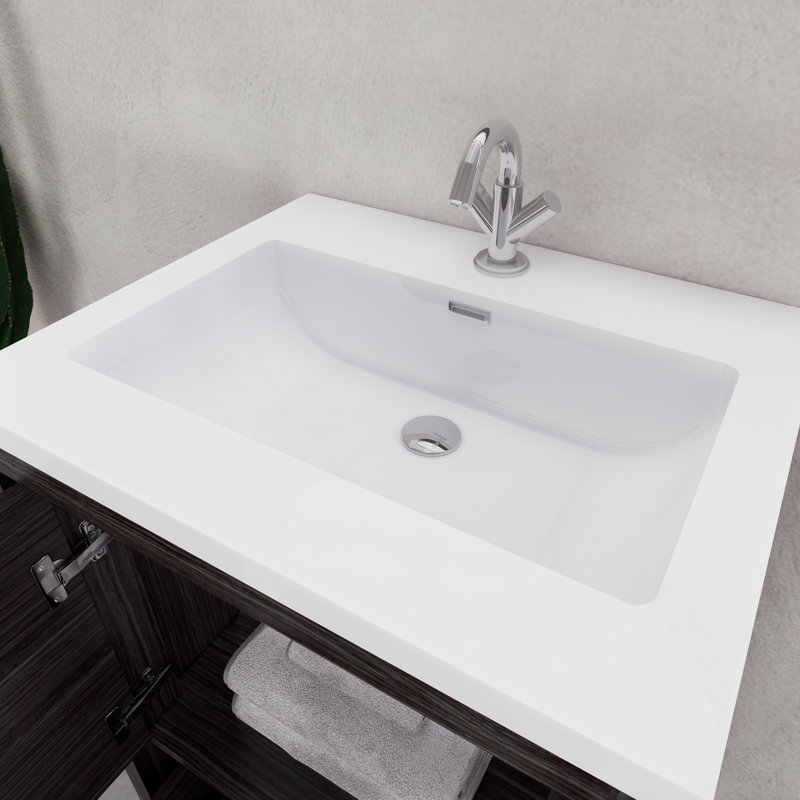 Ensemble de meuble-lavabo simple 23,6 po Eden, Gris foncé