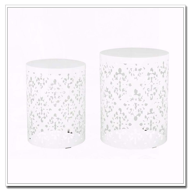 Outdoor Side Table, White, 2