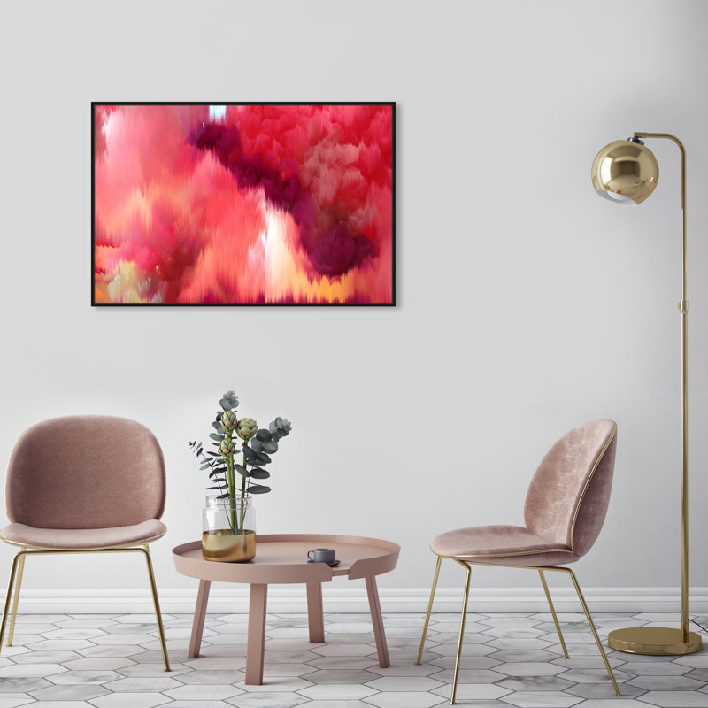 Large Vivanti Abstract - Peinture sur toile, Cadre noir, H 36 po x l 24 po
