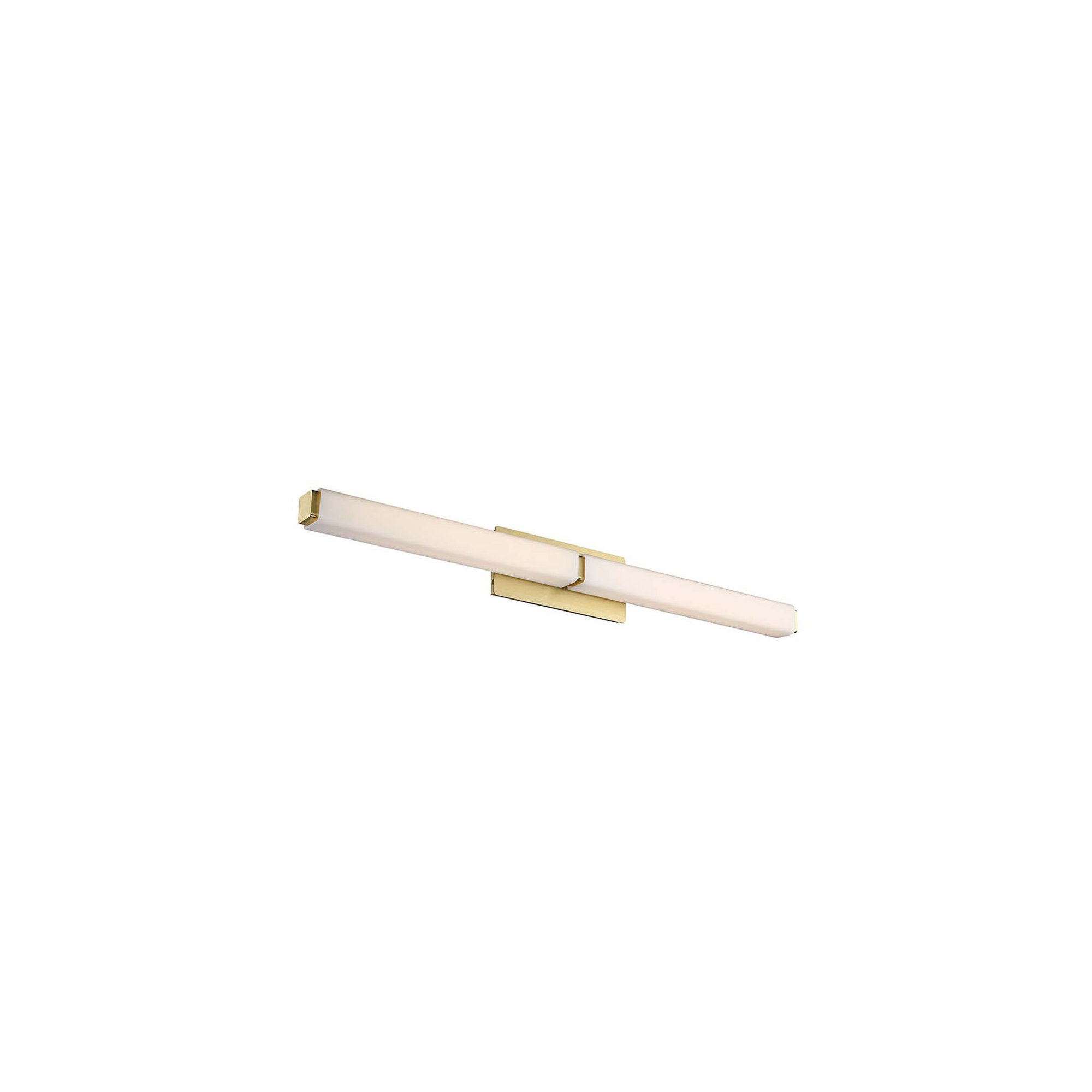 Erby Single Light Glass Dimmable LED Flush Mounted Sconce, 3500K, Brushed Brass, 5" H x 39" W x 3" D
