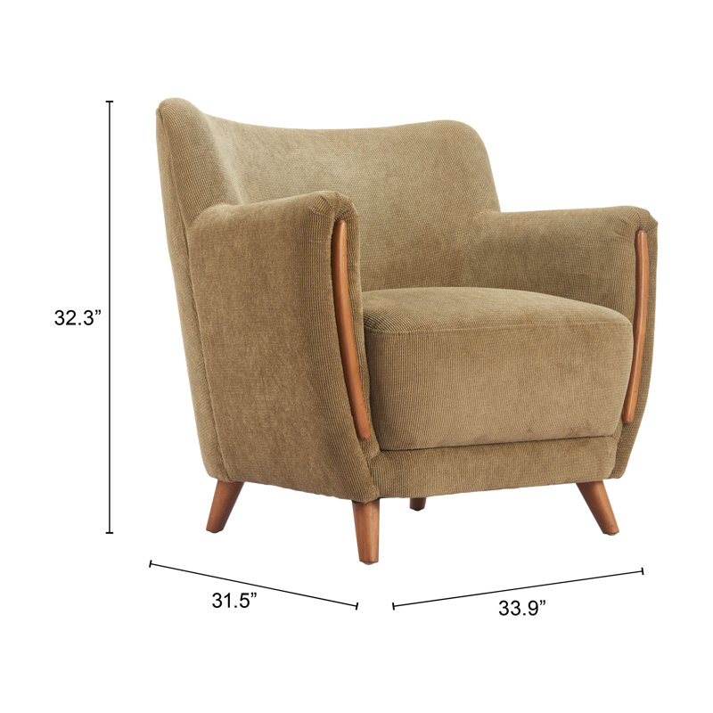 Chaise d'appoint Hako, vert olive