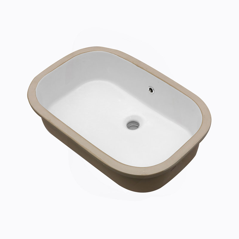 22" X 15.25" White Ceramic Undermount Bathroom Sink With Overflow
