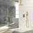 16 Inch Square Dual Shower Head - Gold System With Rainfall Experience And Holder Easy Installation Kit-127299588