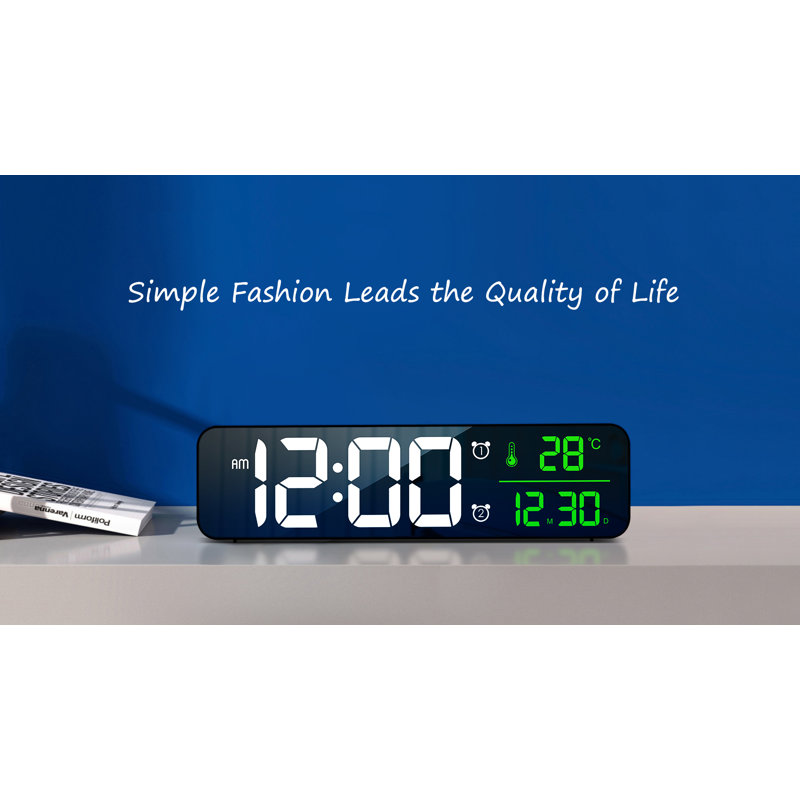 Digital Electric Tabletop Clock with Alarm Black