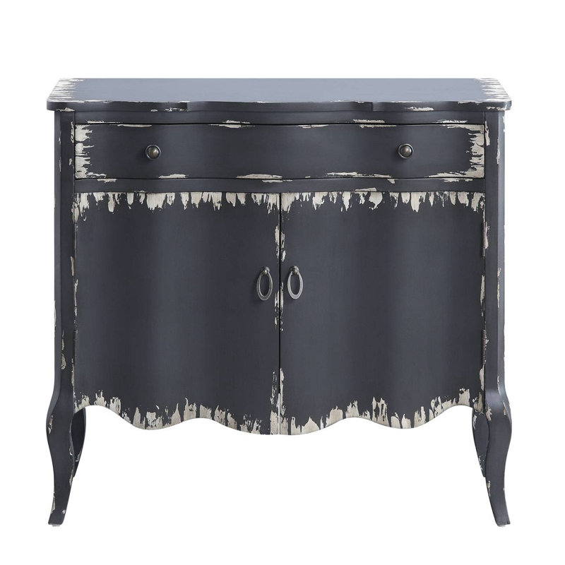 Deianira Antique Gray Finish Console Cabinet