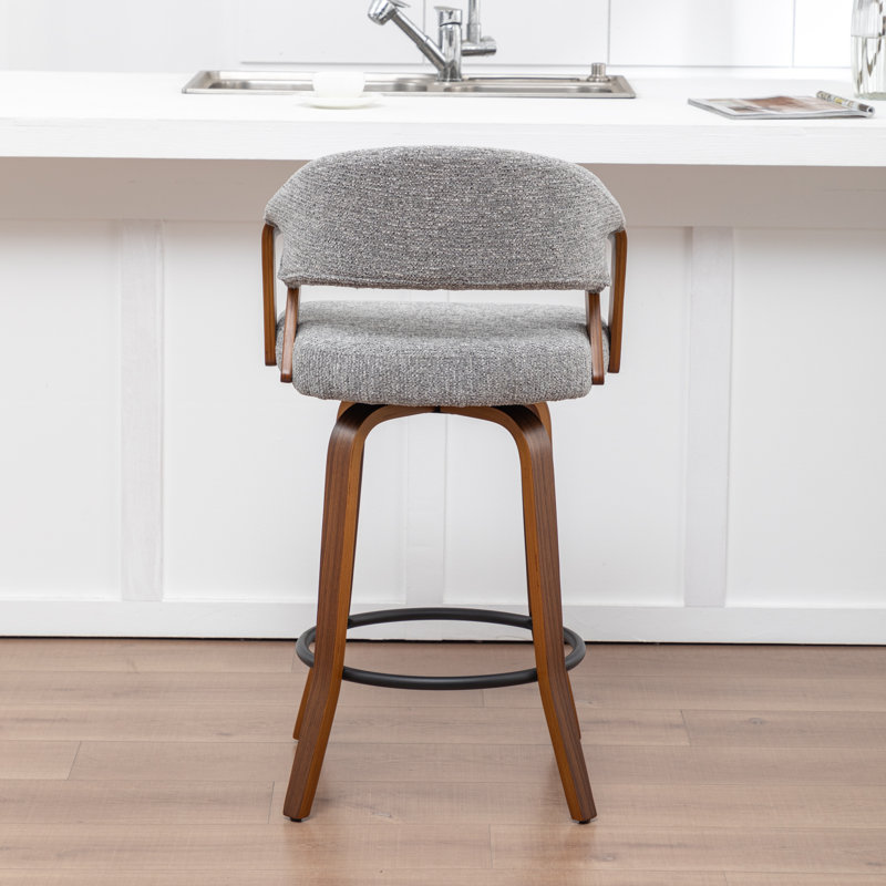 Providence Upholstered Swivel Counter Stool, Gray