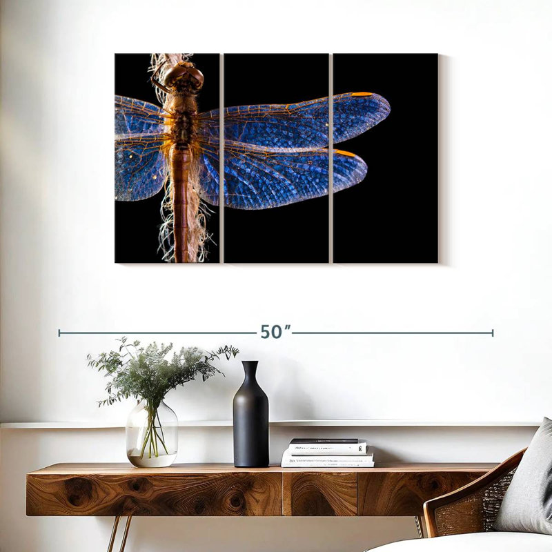 Brampt Blue Dragonfly Wings, 24" H x 38" W