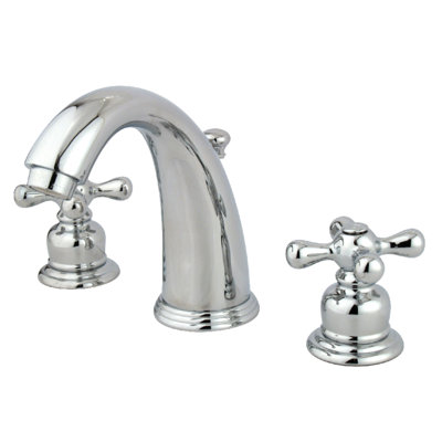 Kingston Brass Victorian Two-Handle 3-Hole Deck Mount Widespread Bathroom Faucet with Retail Pop-Up Drain