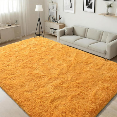 Grand tapis de salon, tapis moelleux et moderne pour chambre, tapis d'intérieur en peluche, idéal pour la décoration intérieure.