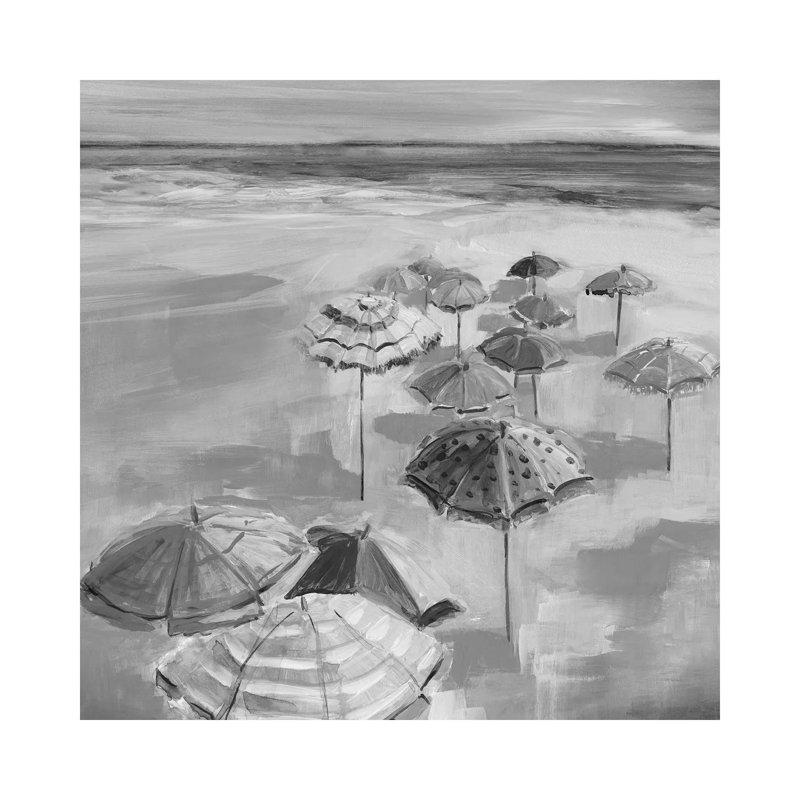 Parasol plage I - noir et blanc 3 pièces, H 12 po x l 12 po