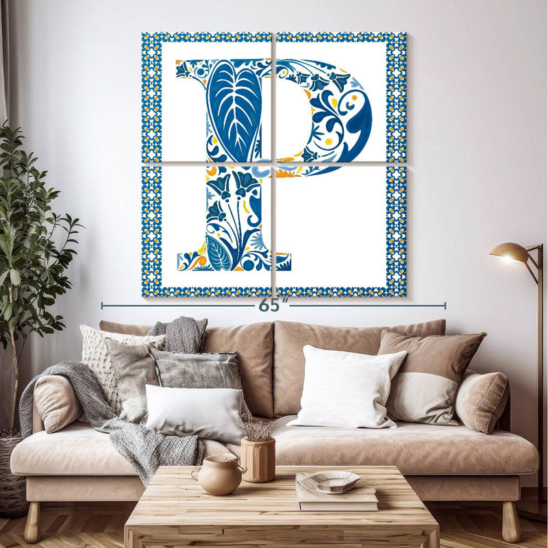 Keiri Floral Pattern Letter P