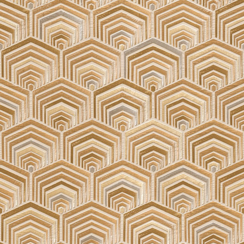 Rouleau de papier peint texturé L 33 pi x l 21 po Romeir, Saumon / taupe / terra