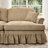 Mid Century Three Seater Modular L Shaped Sectional Couch With Flared Arms, Removable Ruffles Pleats Skirts, And Spindle Legs. Comfy Chenille 3 - Seat Deep Movable In Coffee, Offering Multiple-315252305