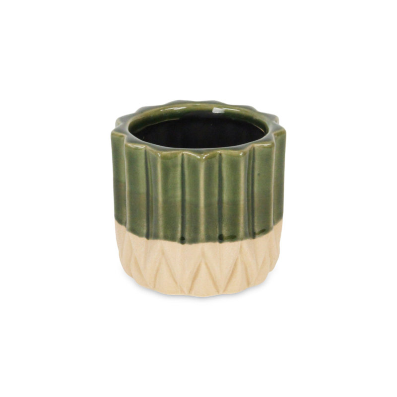 Pot à fleur en céramique fait à la main Gyna, 4,5 po x 5,5 po x 5,5 po