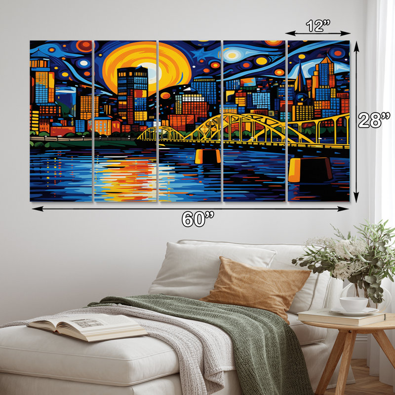 City Pittsburgh Popart I Cities & Countries Wall Decor on Metal