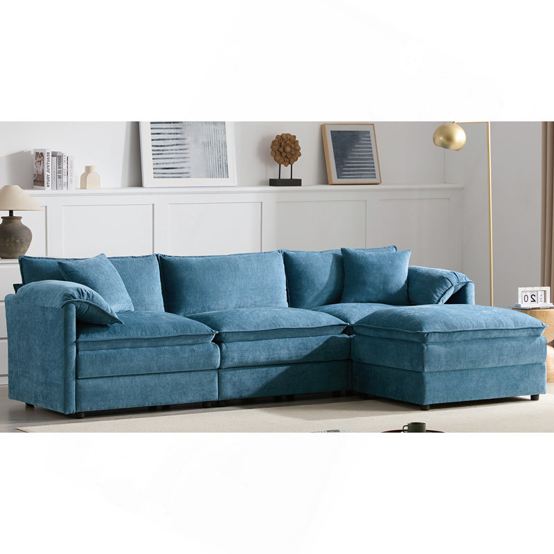 Canapé modulaire luxueux en chenille avec plusieurs conforts pour le salon