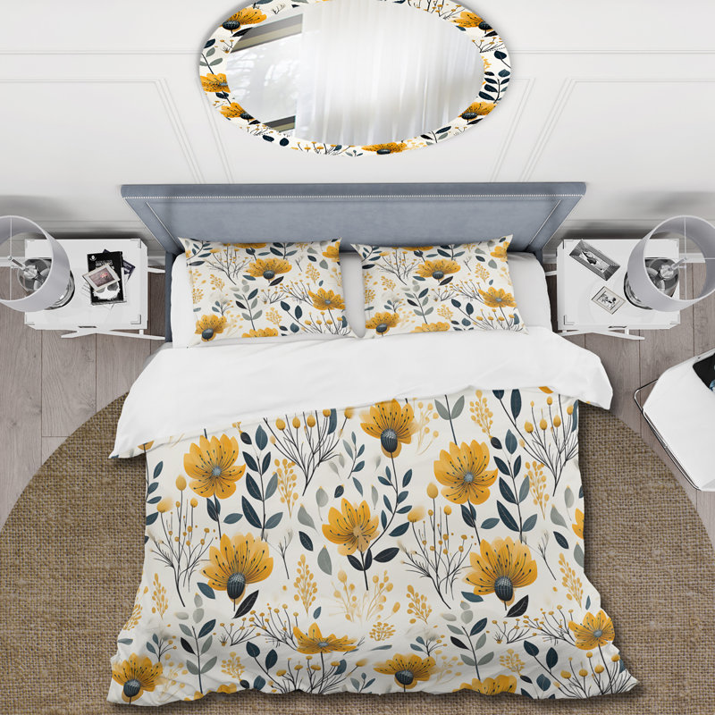 Scandinavian Charm Floral Pattern - Ensemble de housse de couette à motif floral
