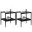 Ensemble de 2 tables de bout rectangulaires, plateau en verre trempé avec panneau de fibres à densité moyenne-802263581-802263582