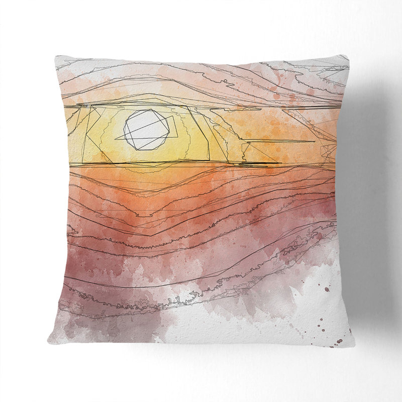Sunset over the Hills Cushion with Filling, 40cm H x 40cm W x 15cm D