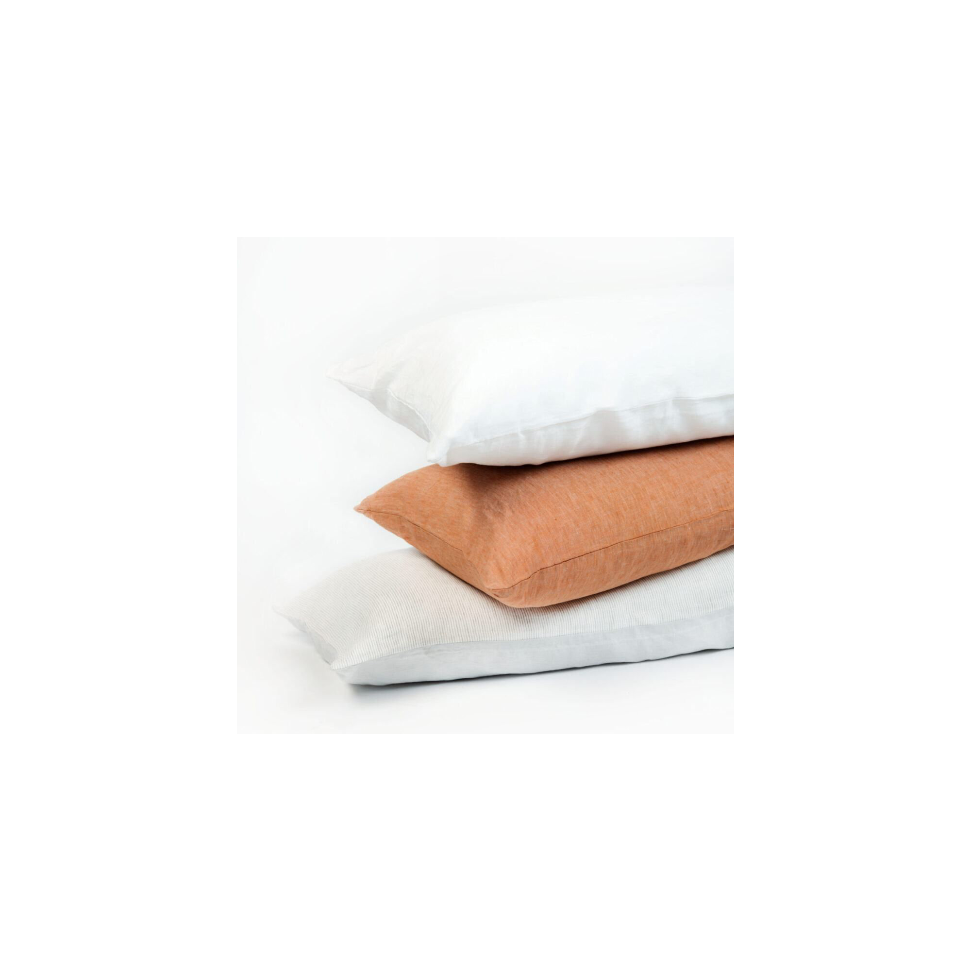 100% French Linen Body Pillow, White