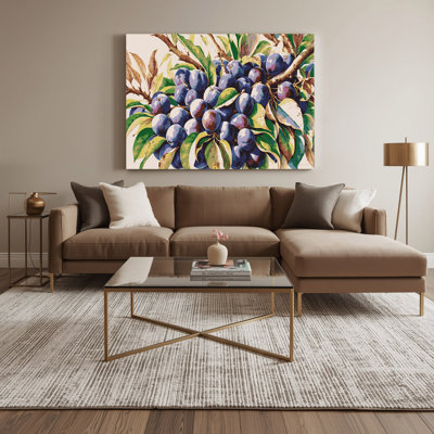 Art mural sur toile prune grise