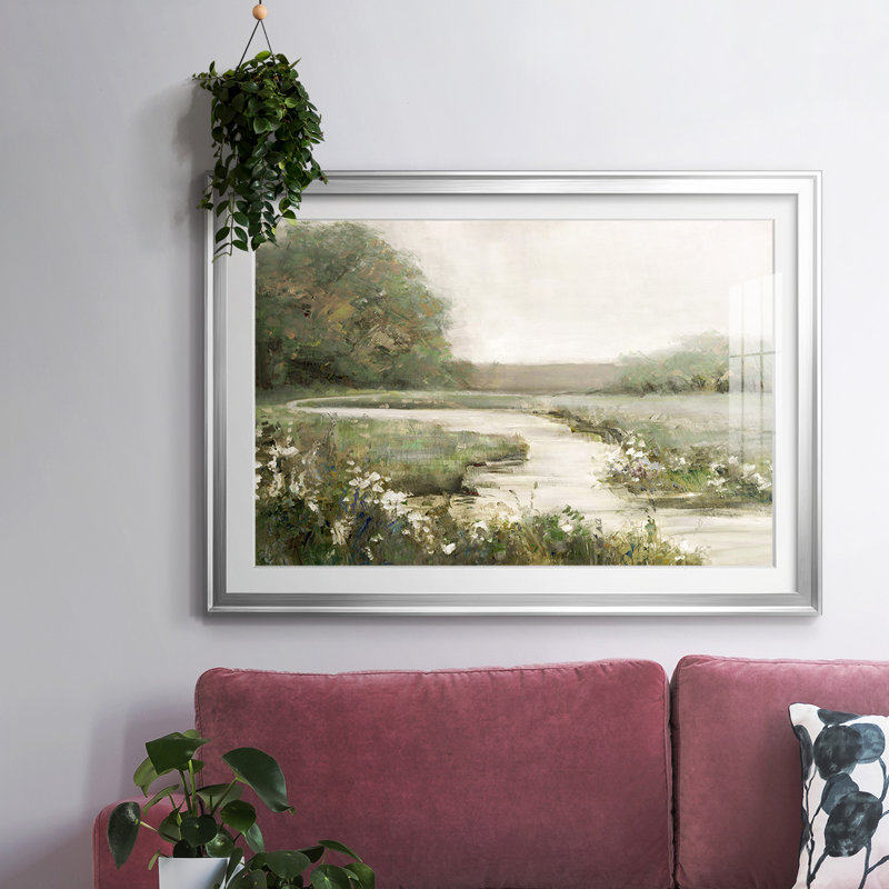 " Quiet Path ", Silver, 27" H x 39" W x 1.5" D