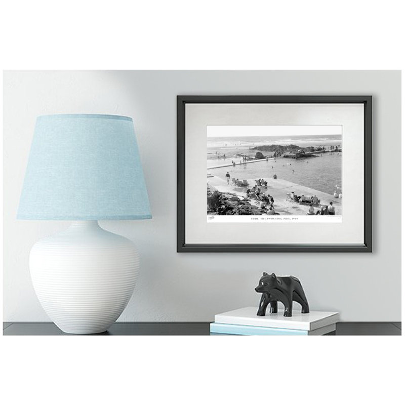 Bude, The Swimming Pool 1949 - Single Picture Frame Print on Wood, 60cm H x 80cm W x 2.3cm D