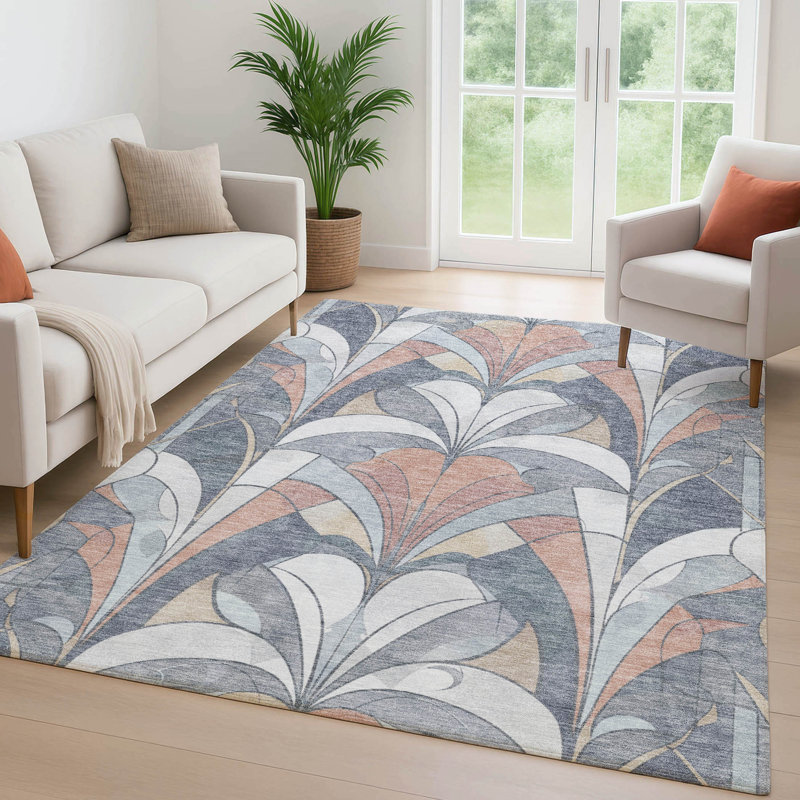Premium Machine Washable Mayfield modern Rug, Gray, 10' x 14'