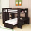 Lit superposé avec bureau, tablettes et tiroirs, garde-robe-119617993-119617996