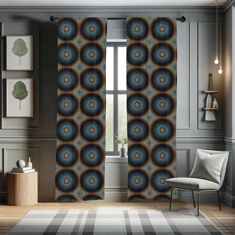 Mandala Semi-Sheer Rod Pocket Sliding Panel, 28" x 84"