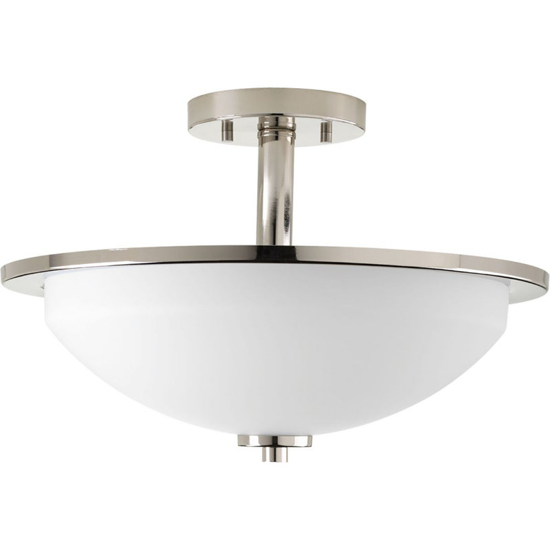Plafonnier semi-encastré 14,75 po à 2 lumières Sarsfield, Nickel poli