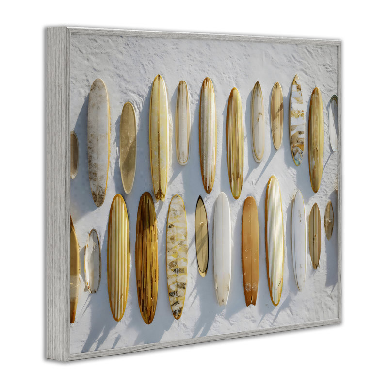 Collection de planche de surf rétro, estampe numérique, design par Franklyn Gregory, 24 x 30, Farmhouse Grey Giclee Framed