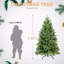 Arbre de Noël artificiel vert 7 pi, 1375 pointes en PE + PVC, arbre de Noël à charnières avec branches articulées, support en métal stable, décoration de Noël-1259117530