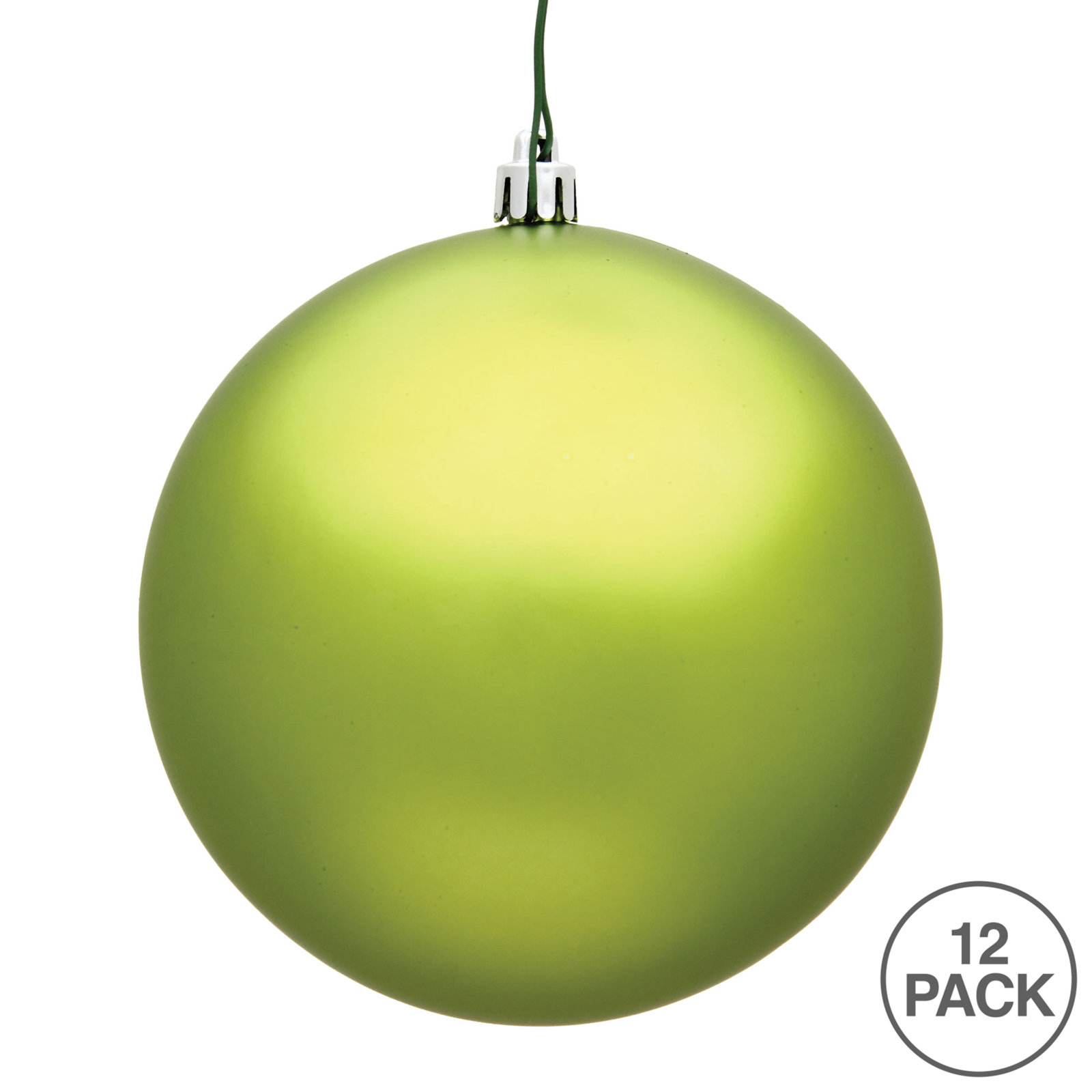 Holiday Décor Ball Ornament, Lime Matte, 3" H x 3" W x 3" D