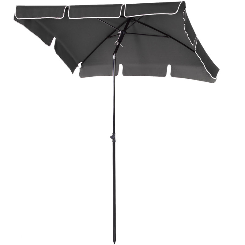 Britnei 198cm X 130cm Rectangular Tilt Market Parasol, Grey