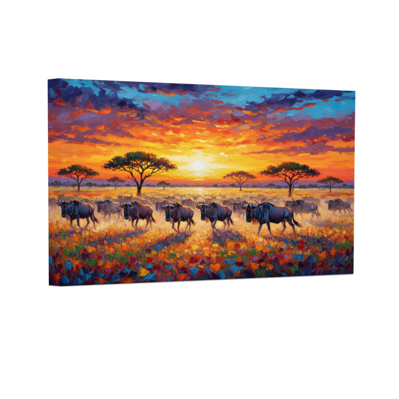 Paysage et nature coucher de soleil Savanna, H 16 po x l 24 po