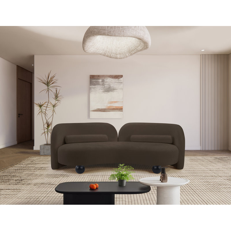 Daphne Upholstered Sofa, Brown Velvet
