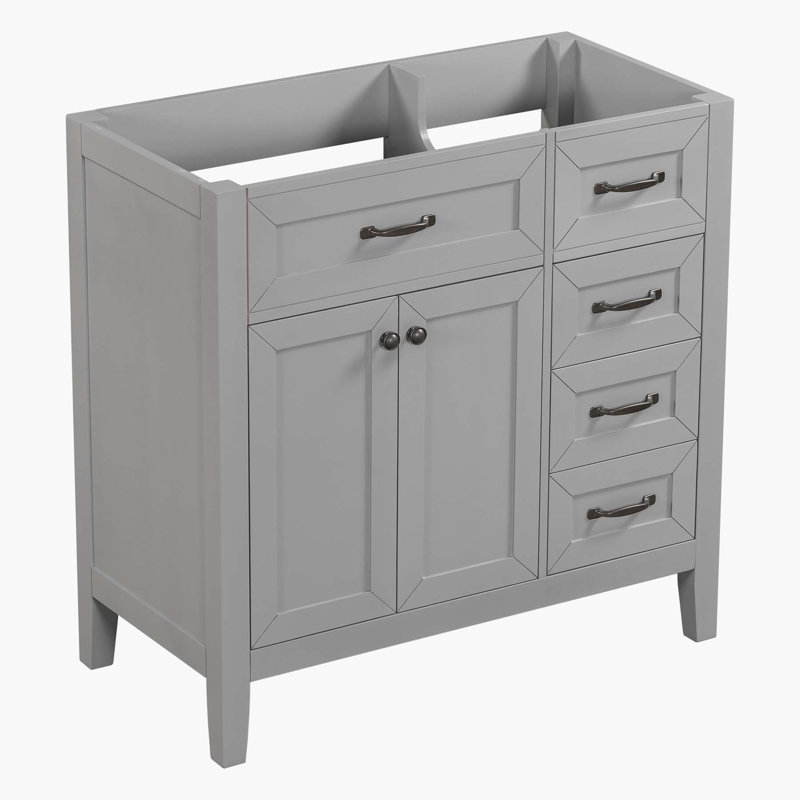 Base de meuble-lavabo simple 35,5 po seulement, Gris