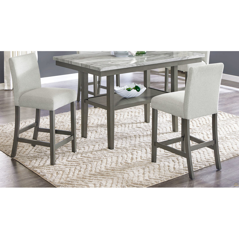 Ensemble de 2 chaises à hauteur de comptoir en tissu