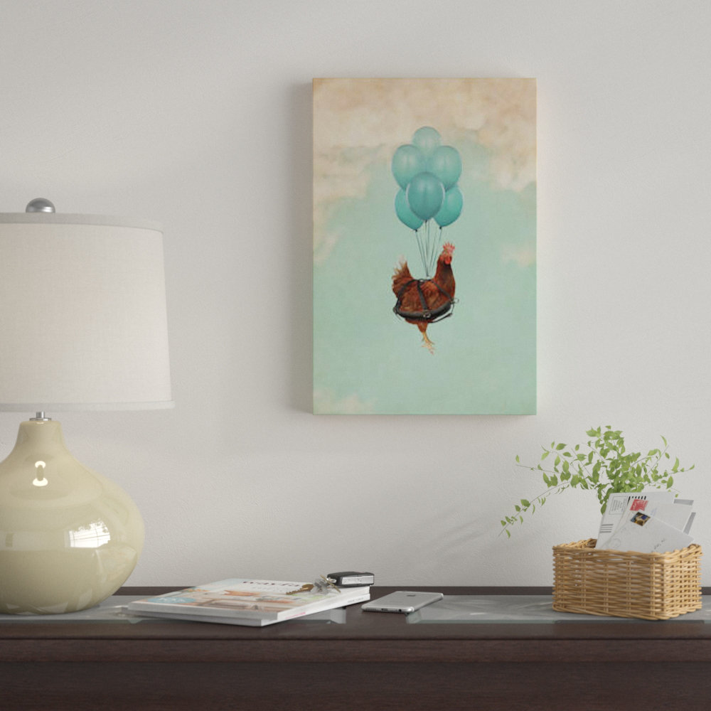 'Chickens Can't Fly I' Graphic Art Print on Canvas East Urban Home Mat
